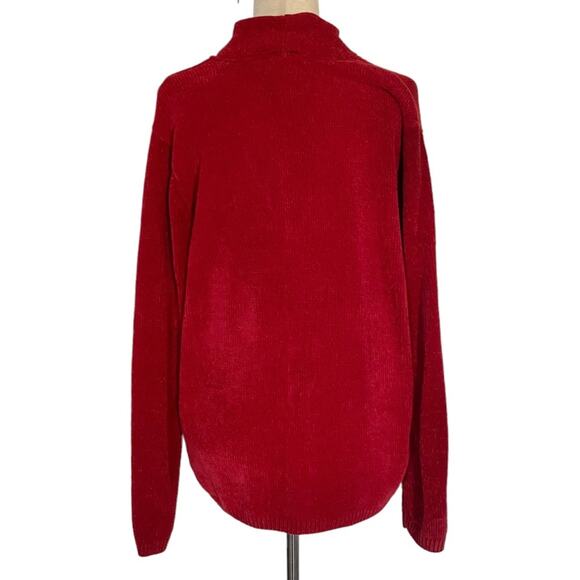 VINTAGE STUDIO WORKS Shawl Button Down Cardigan Sweater Red Size Medium Soft - Picture 5 of 6